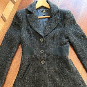 Bebe Black Sparkly Dress Coat - Size S